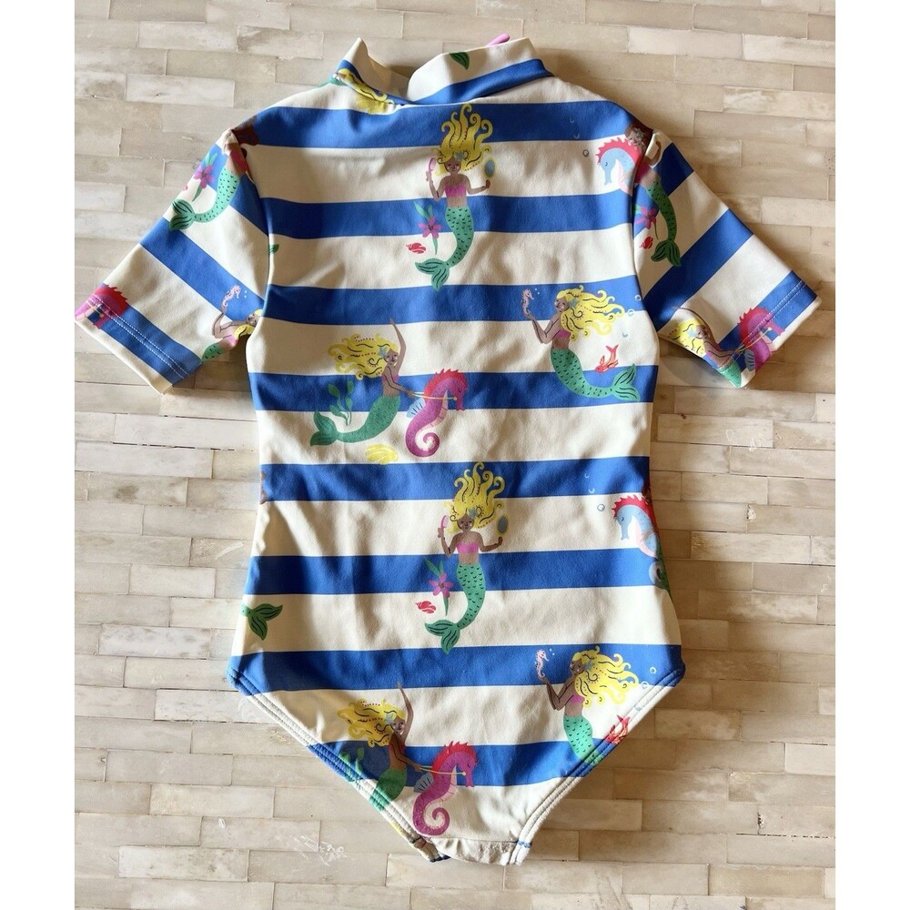 Mini Boden Toddler Girl’s Mermaid Rash guard One Piece Bathing Suit 3-4 Years - Picture 3 of 6